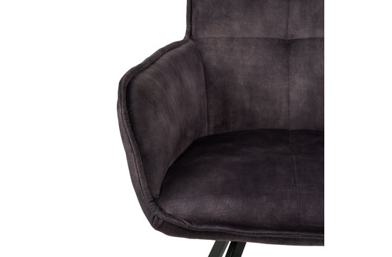 Oxford Chaise pivotante - Anthracite | Velours