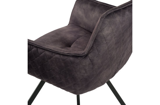 Oxford Chaise pivotante - Anthracite | Velours