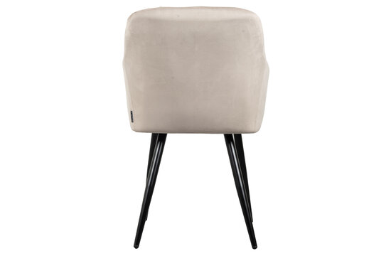 Mila Eetkamerstoel - Beige | Velours | Velvet | Zwart stalen poten | Design eetkamerstoel