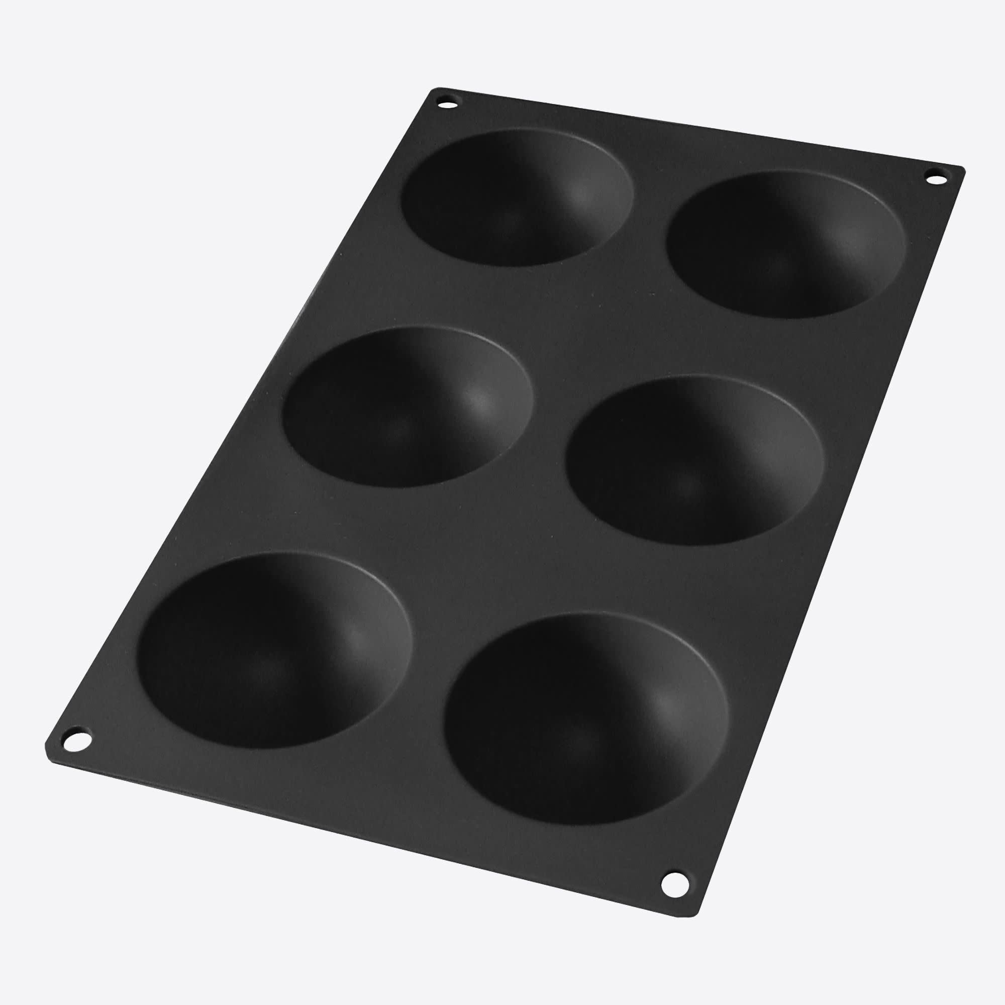 Dankbaar toelage leider Lékué bakvorm uit silicone voor 6 halve bollen zwart Ø 7cm H 3.2cm - Het  Kookeiland