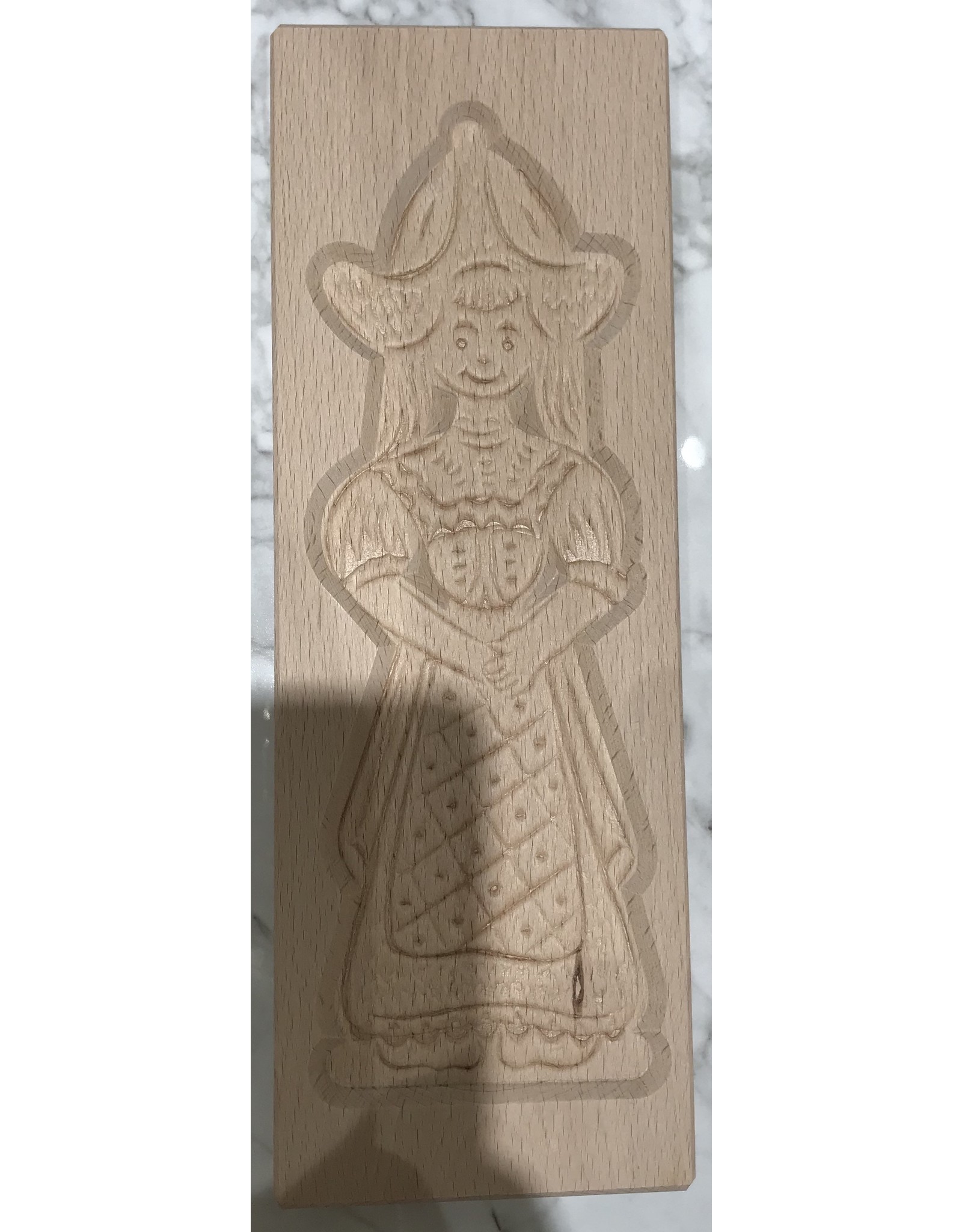 Speculaasplank pop Volendamse vrouw 33X11 CM