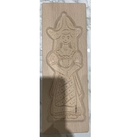 Speculaasplank pop Volendamse vrouw 33X11 CM