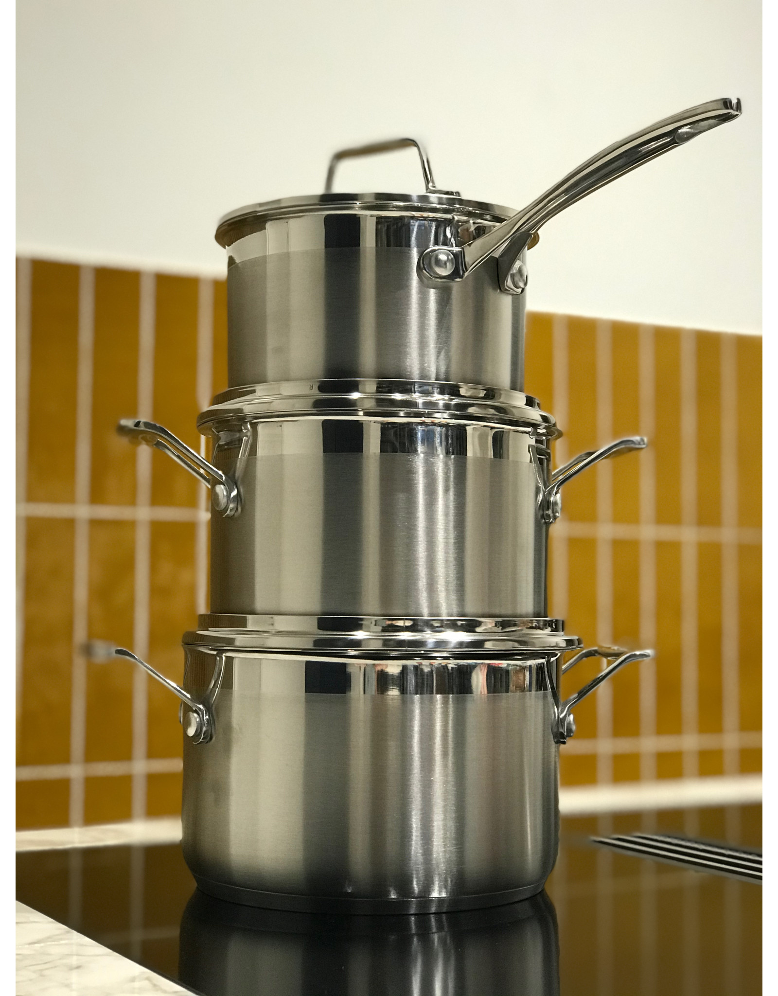 Scanpan Impact set van 3 pannen (kookpan 18 cm 20 cm + steelpan)