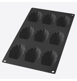 Lékué BAKVORM UIT SILICONE VOOR 9 MADELEINES ZWART 7X4.7X1.7CM