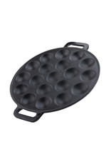 Poffertjespan, 25cm glanzend zwart emaille