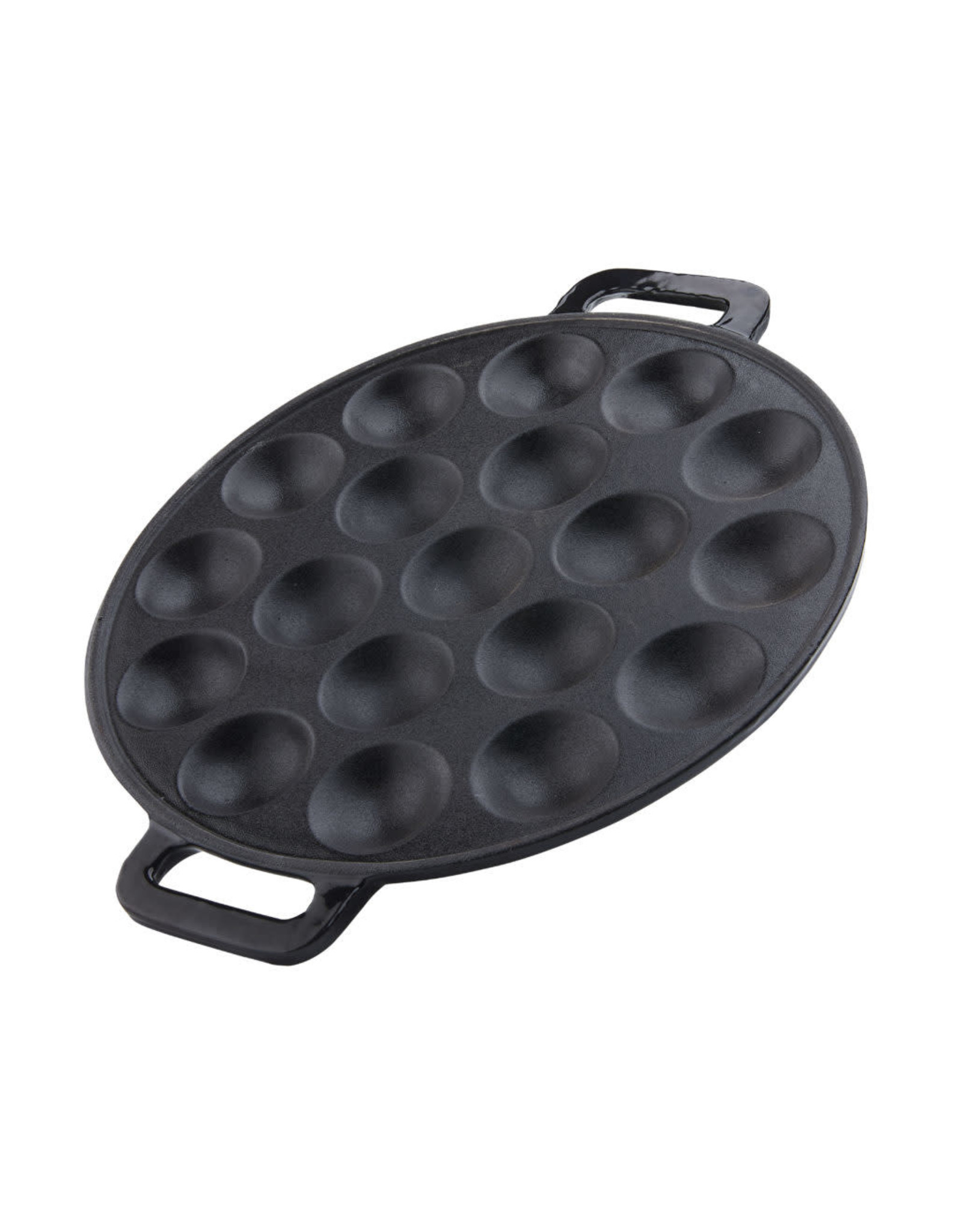 Poffertjespan, 25cm glanzend zwart emaille