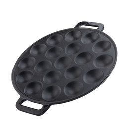 Poffertjespan, 25cm glanzend zwart emaille