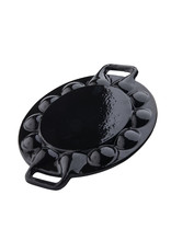 Poffertjespan, 25cm glanzend zwart emaille