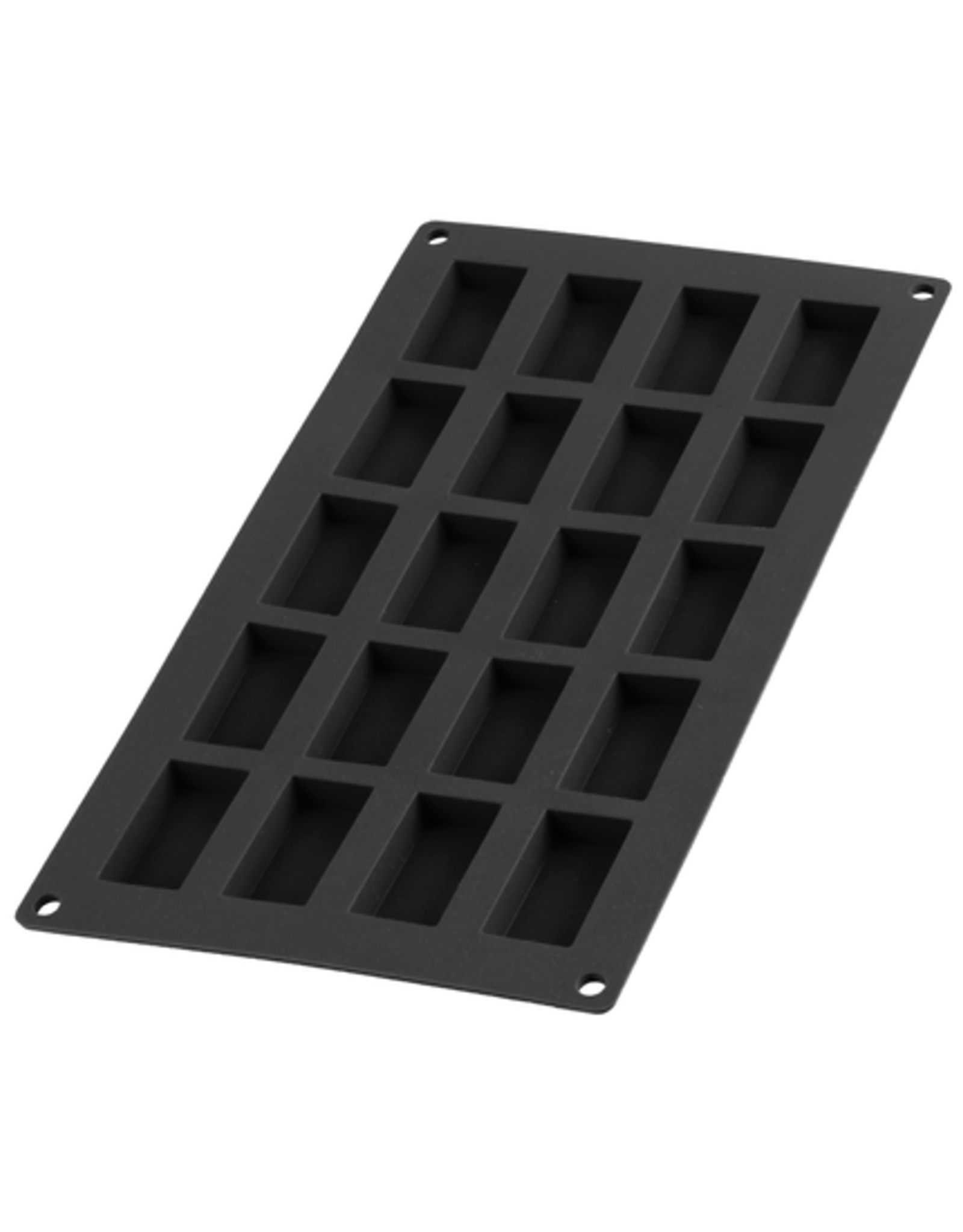 bakvorm uit silicone voor 20 financiers zwart 8.5x4.3x1.2cm - Het