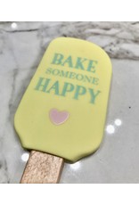 Spatel geel "Bake someone happy"