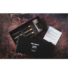 Microplane Set Nootmuskaatmolen zwart met 3 soorten peper