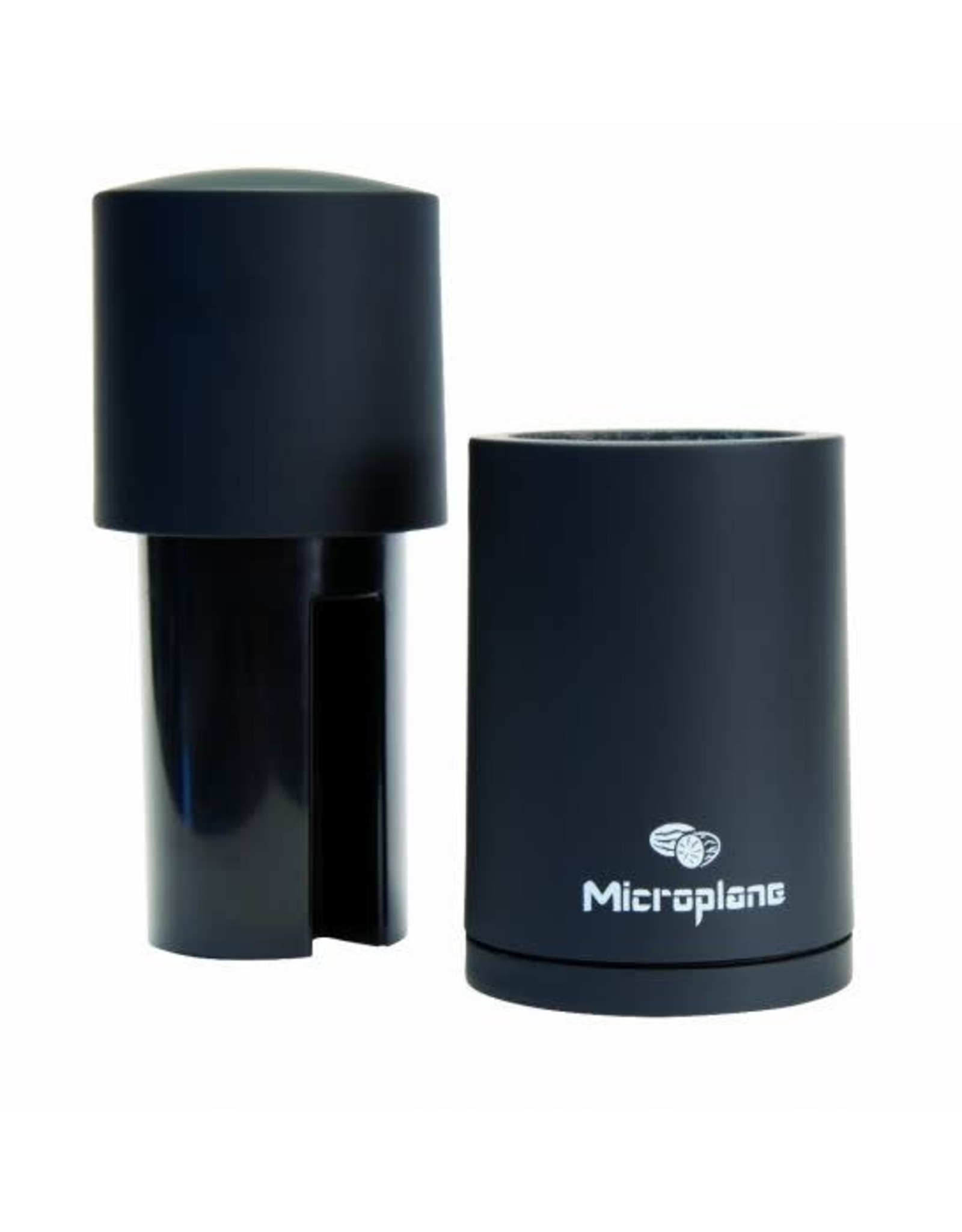 Microplane Set Nootmuskaatmolen zwart met 3 soorten peper