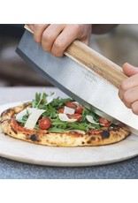 SILBERTHAL Pizza Wiegemesser - Holzgriff - ideal für Pizza und Kräuter - Edelstahlklinge