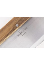 SILBERTHAL Pizza Wiegemesser - Holzgriff - ideal für Pizza und Kräuter - Edelstahlklinge