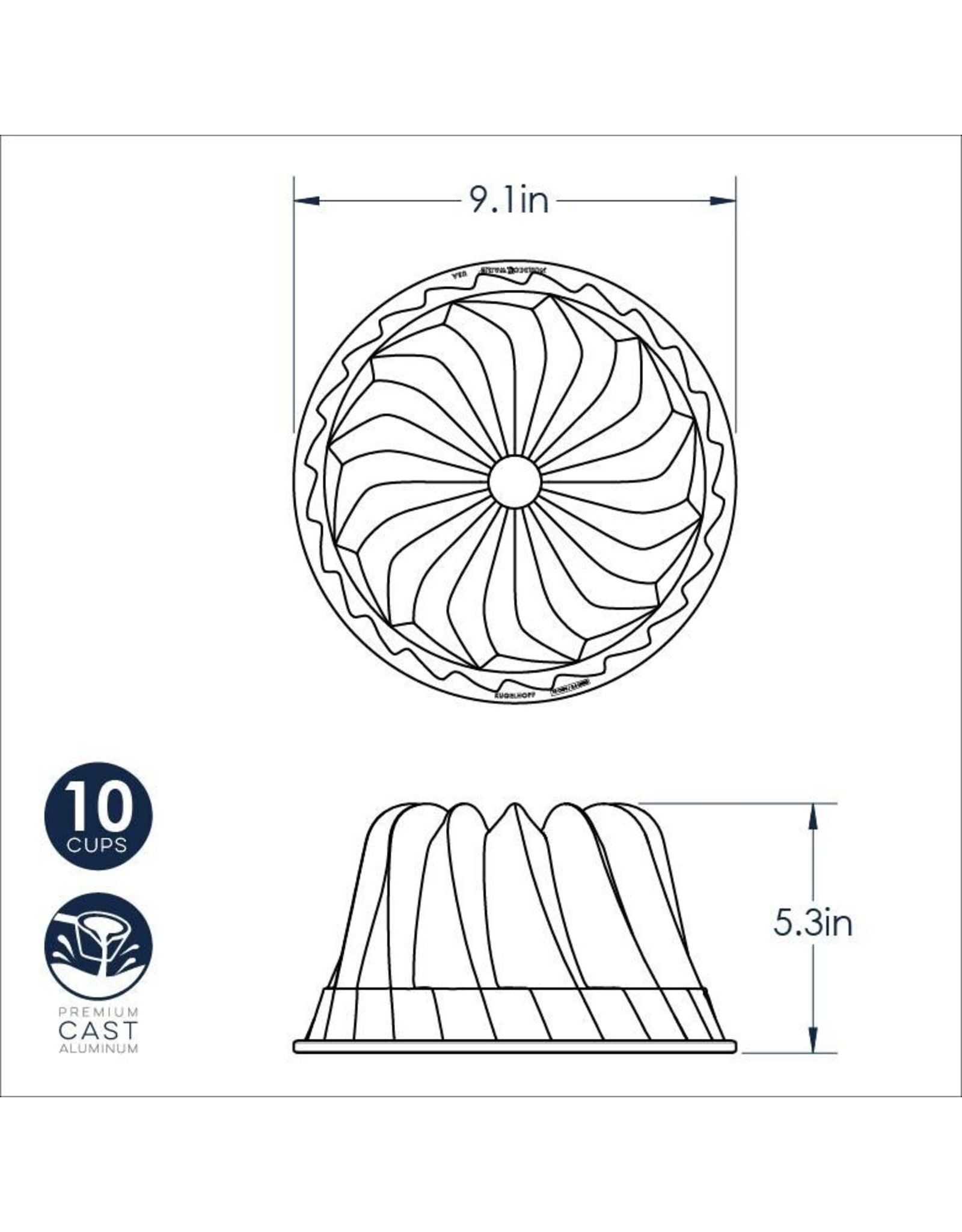 Nordic Ware SILVER Kugelhopf Bundt Pan