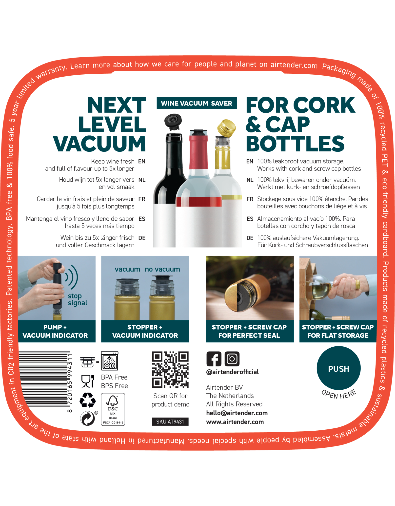 Airtender Wine Vacuum Pack