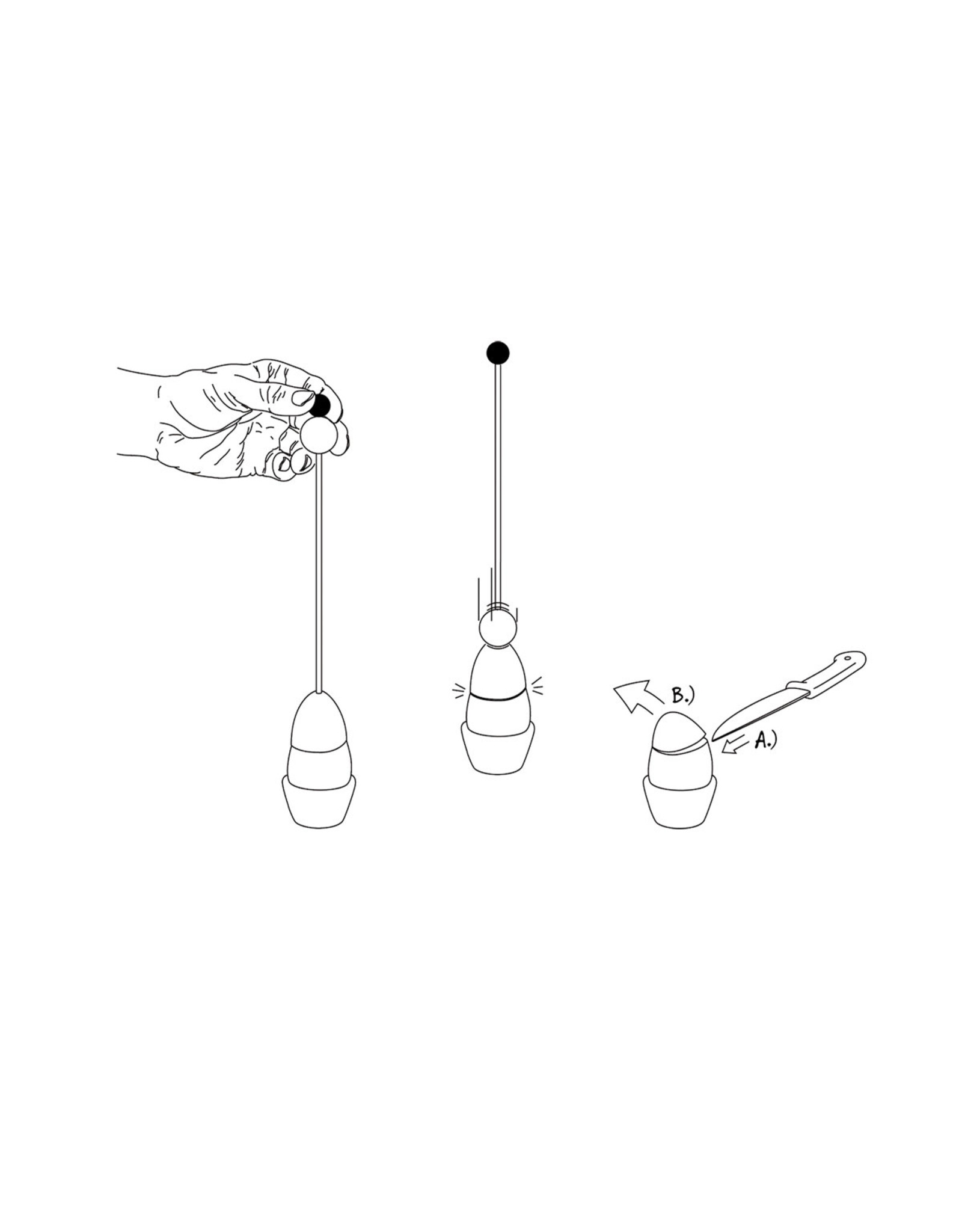 Clack met zwarte rubberbal