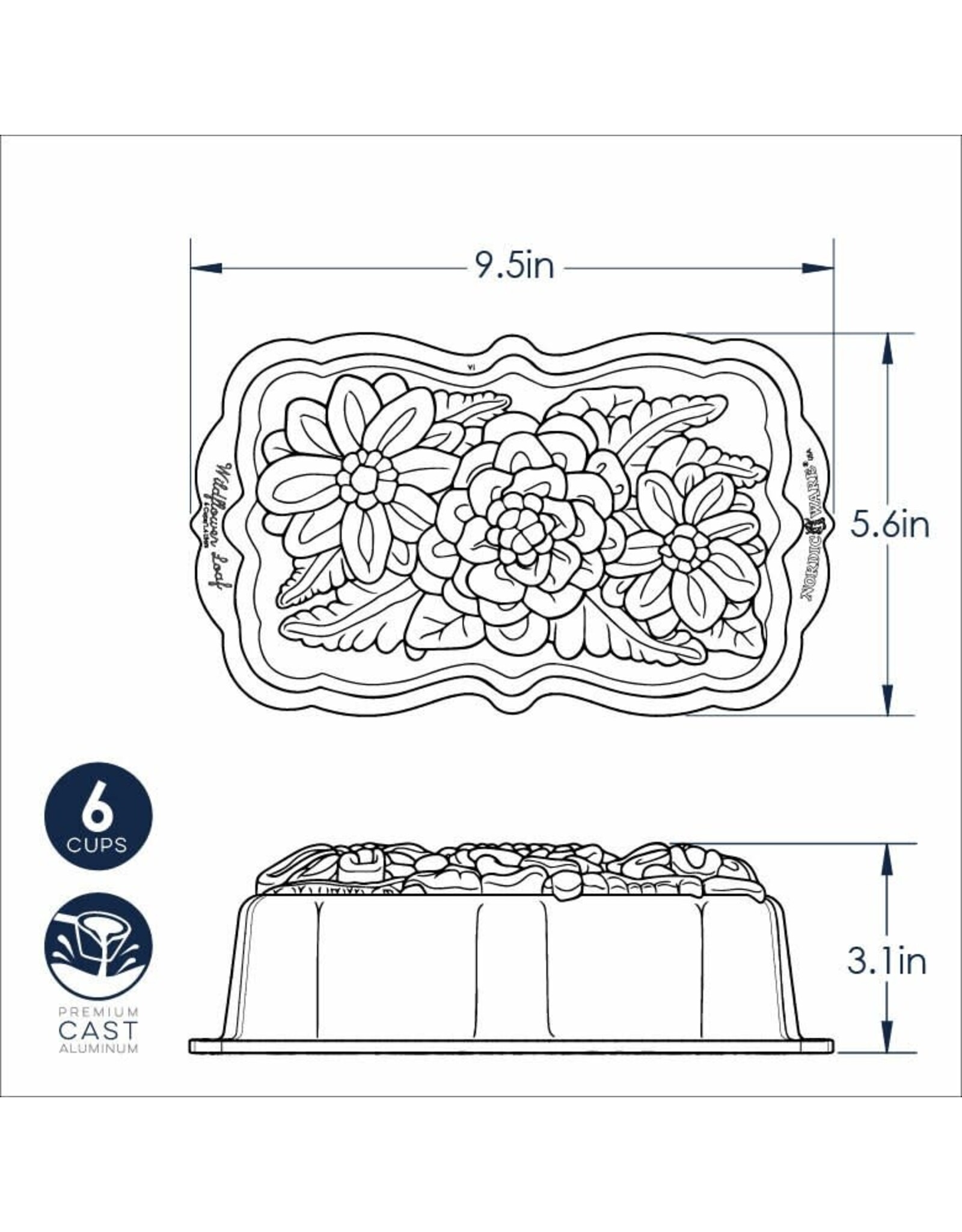 Nordic Ware Toffee Wildflower loaf pan