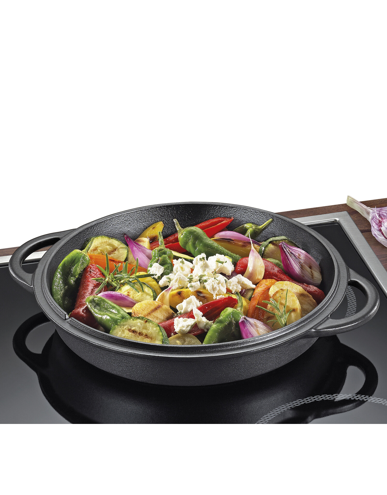 Küchenprofi Sudderpan met grill, 26 cm zwart -BBQ