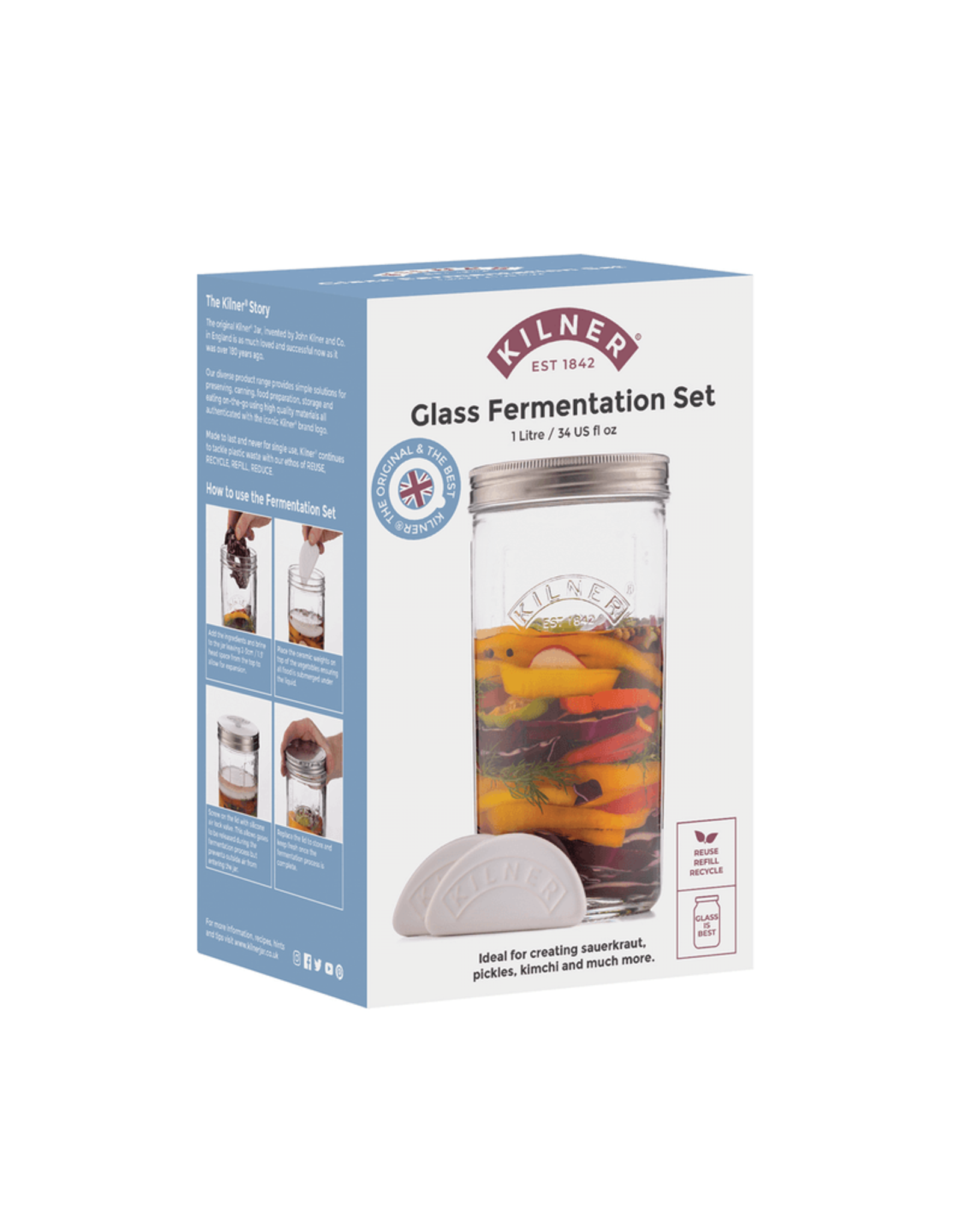 Kilner Set om te fermenteren uit glas 1L