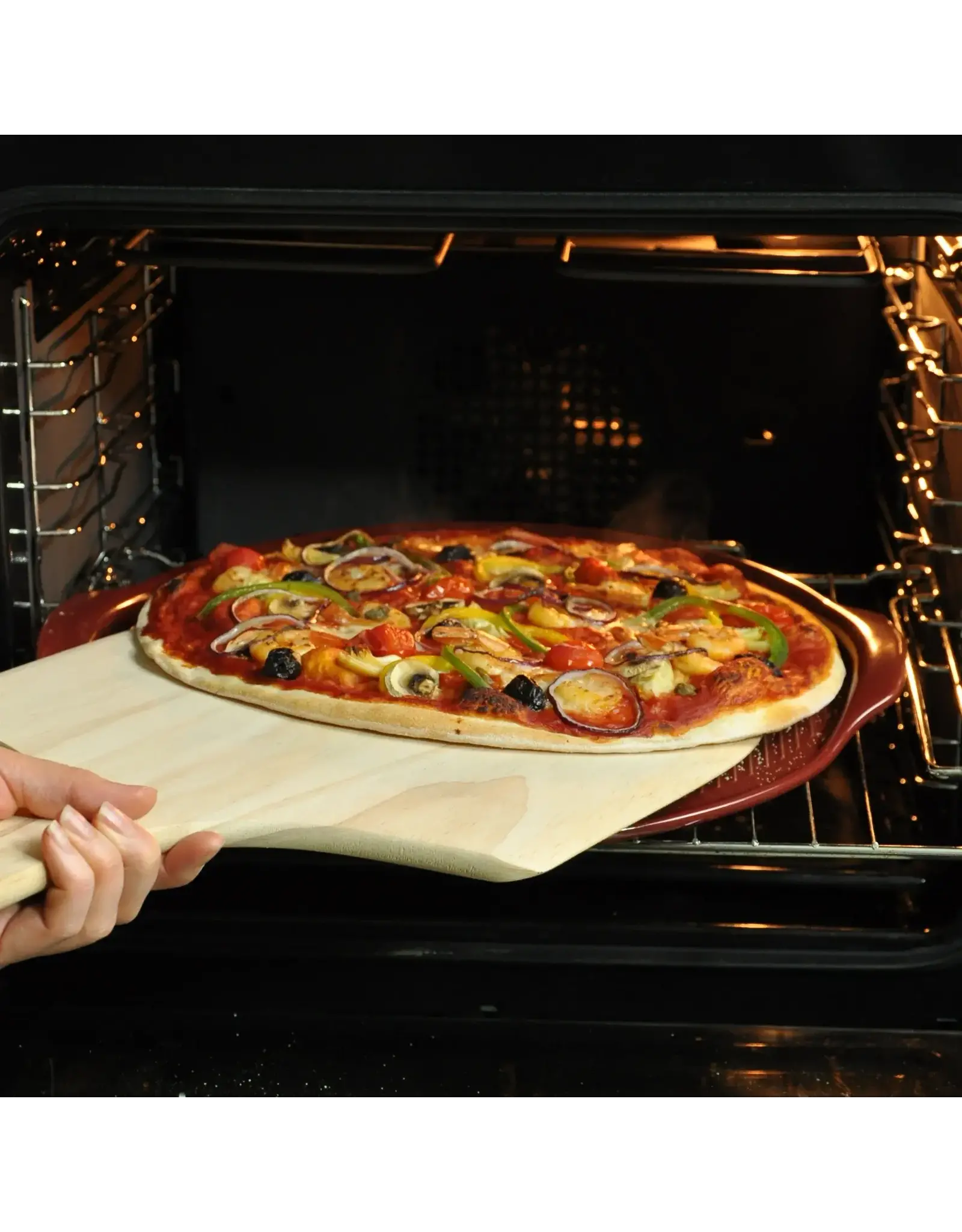 Emile Henry Pizzasteen Ø 40 cm – Geribbeld – Zwart | Van €81,25 voor €47,95