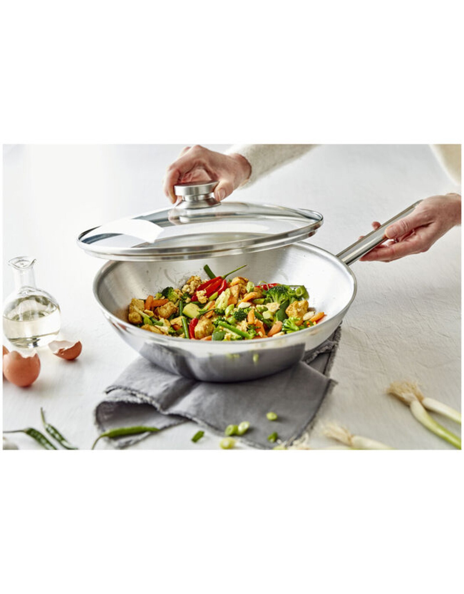 Demeyere Wok 30 cm - vlakke bodem