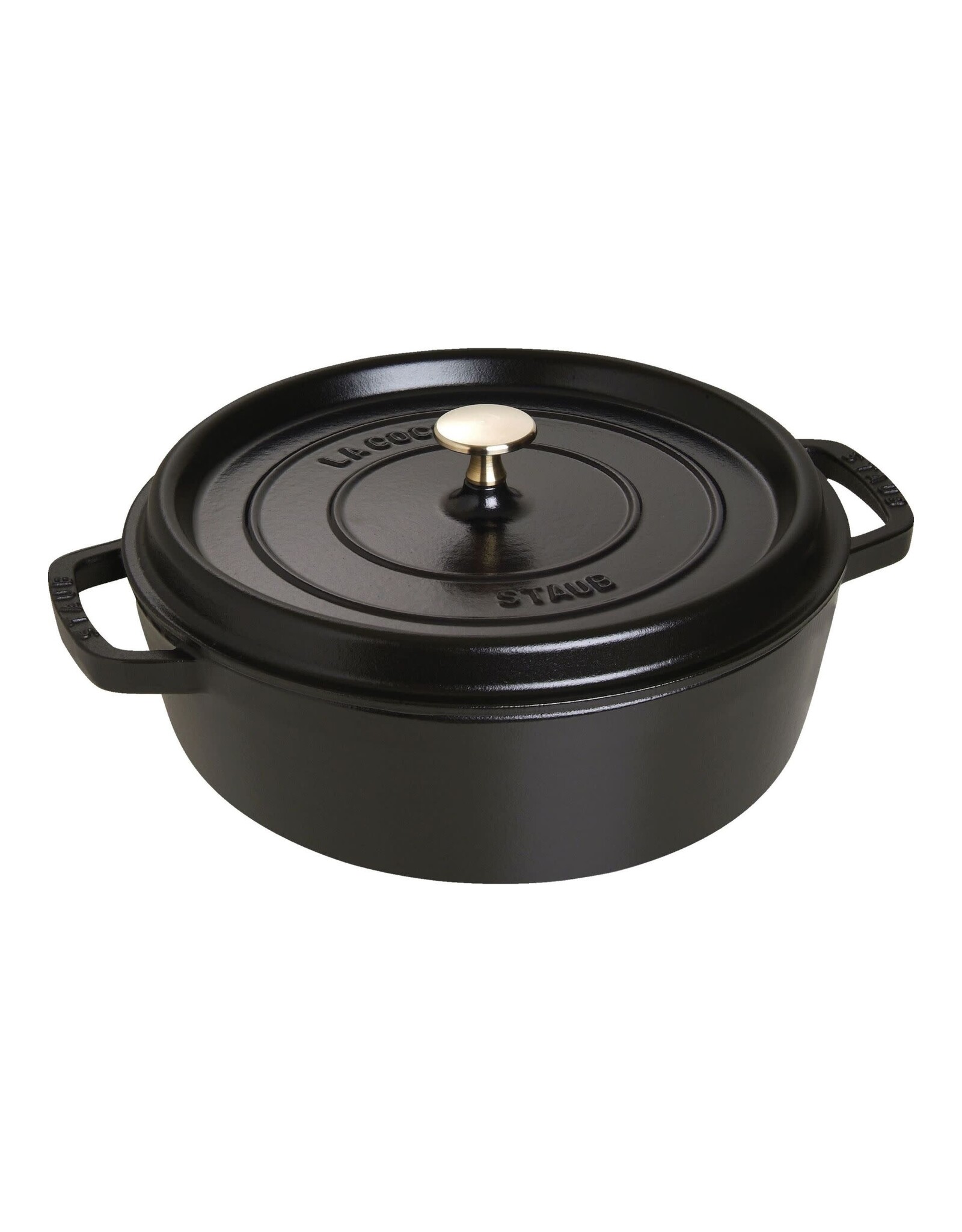 Staub Lage ronde cocotte zwart
