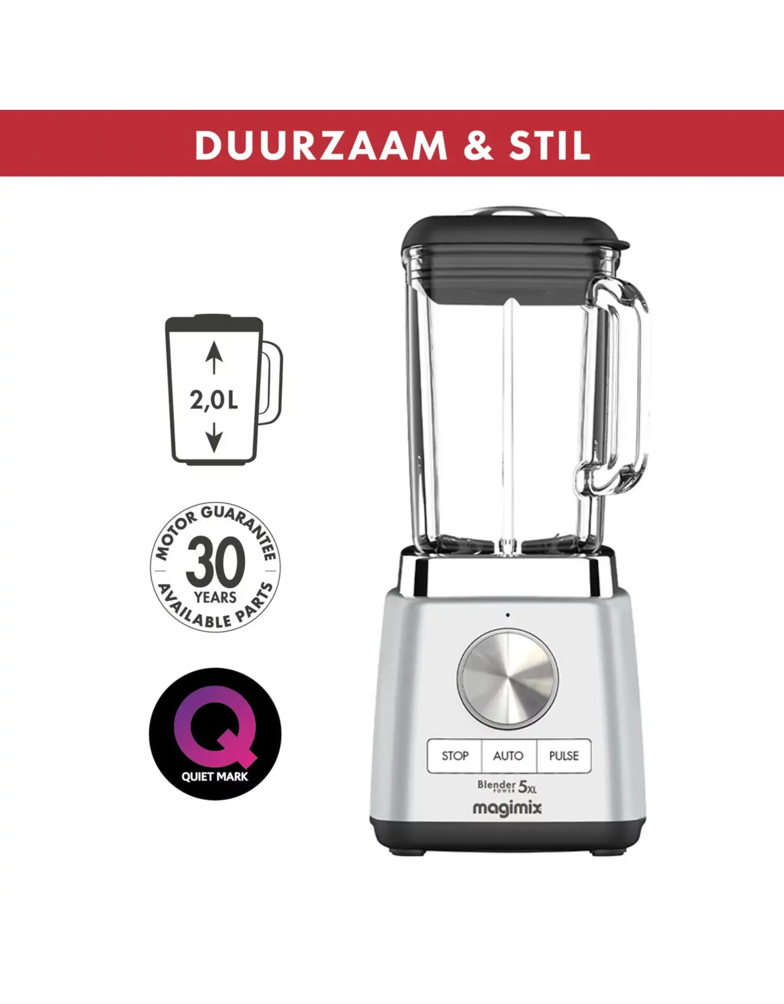 Magimix Blender Power 5XL mat chroom