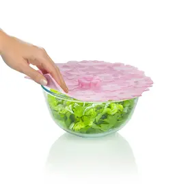 Charles Viancin Geranium - Silicone deksel 23 cm - Roze
