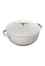 Staub Braadpan Snowflake 24 cm - white truffle 3,6 l