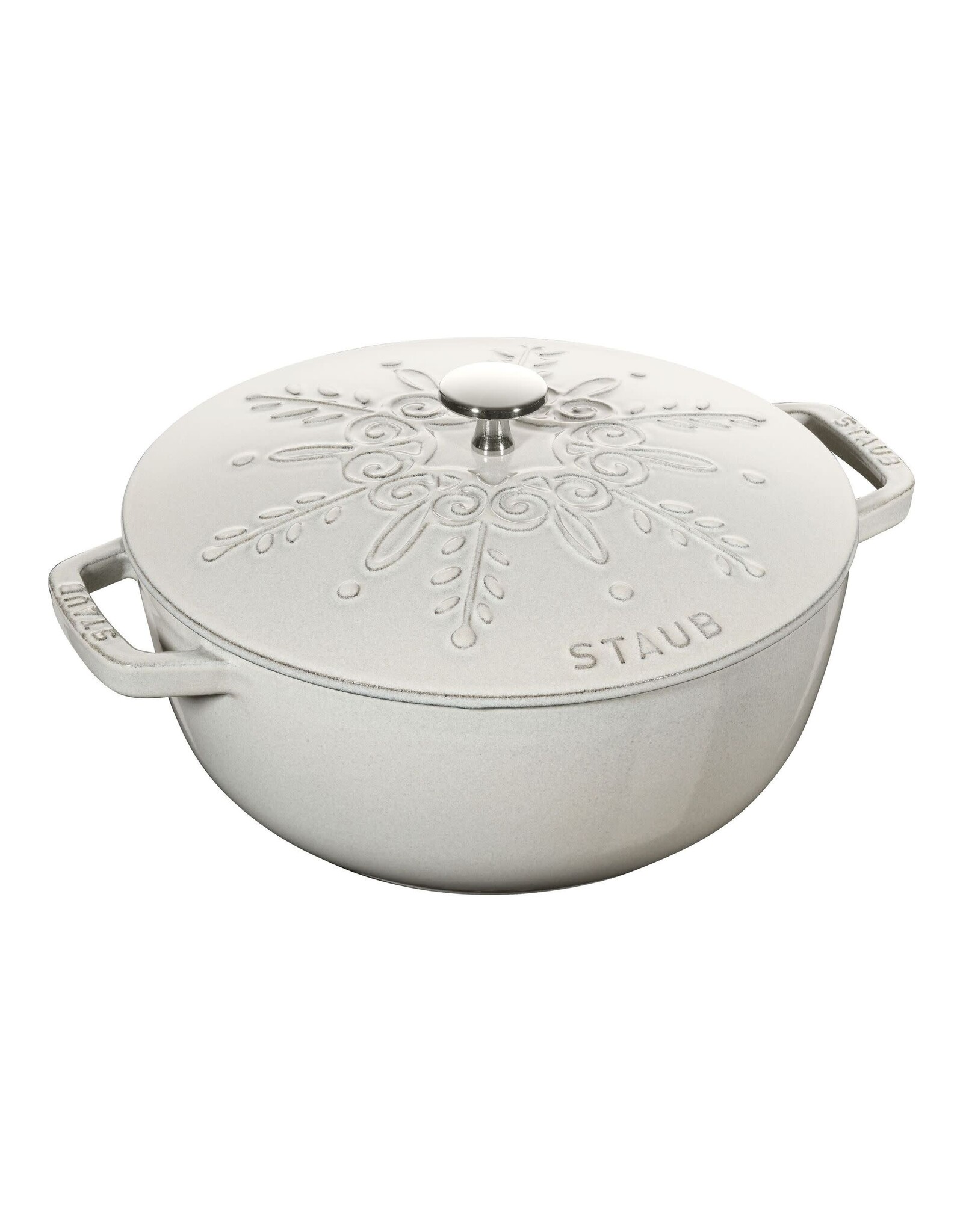 Staub Braadpan Snowflake 24 cm - white truffle 3,6 l