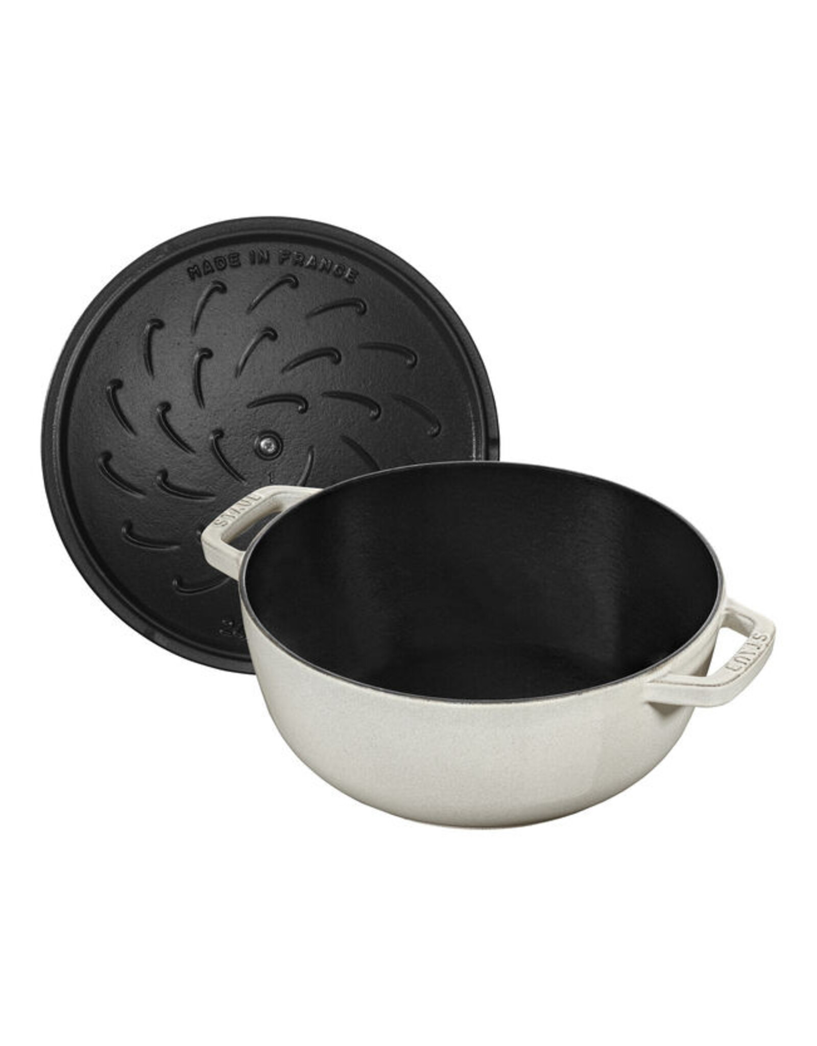 Staub Braadpan Snowflake 24 cm - white truffle 3,6 l