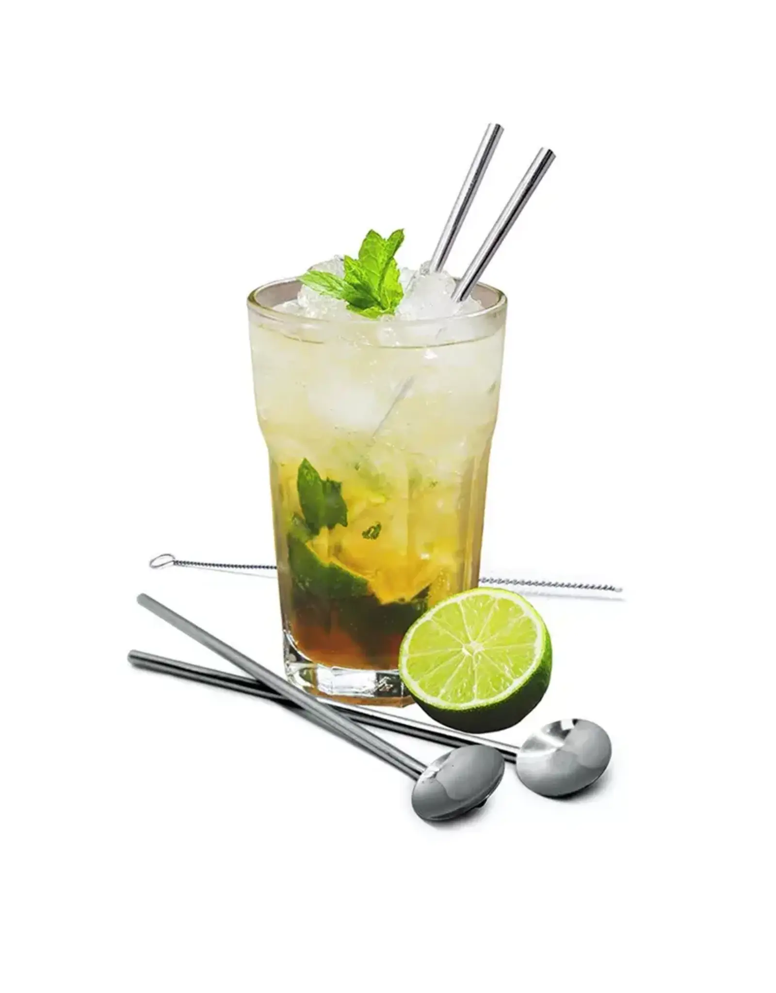 Vin Bouquet Lepelrietjes rvs 4 stuks met borstel