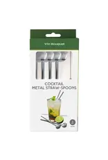 Vin Bouquet Lepelrietjes rvs 4 stuks met borstel