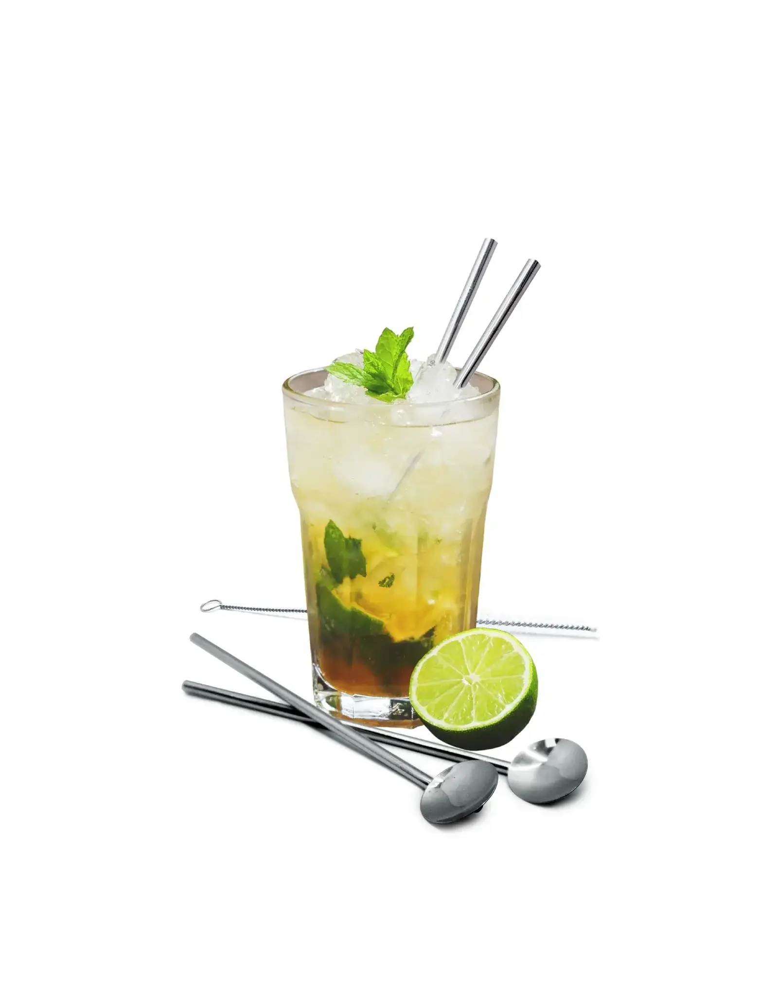 Vin Bouquet Lepelrietjes rvs 4 stuks met borstel