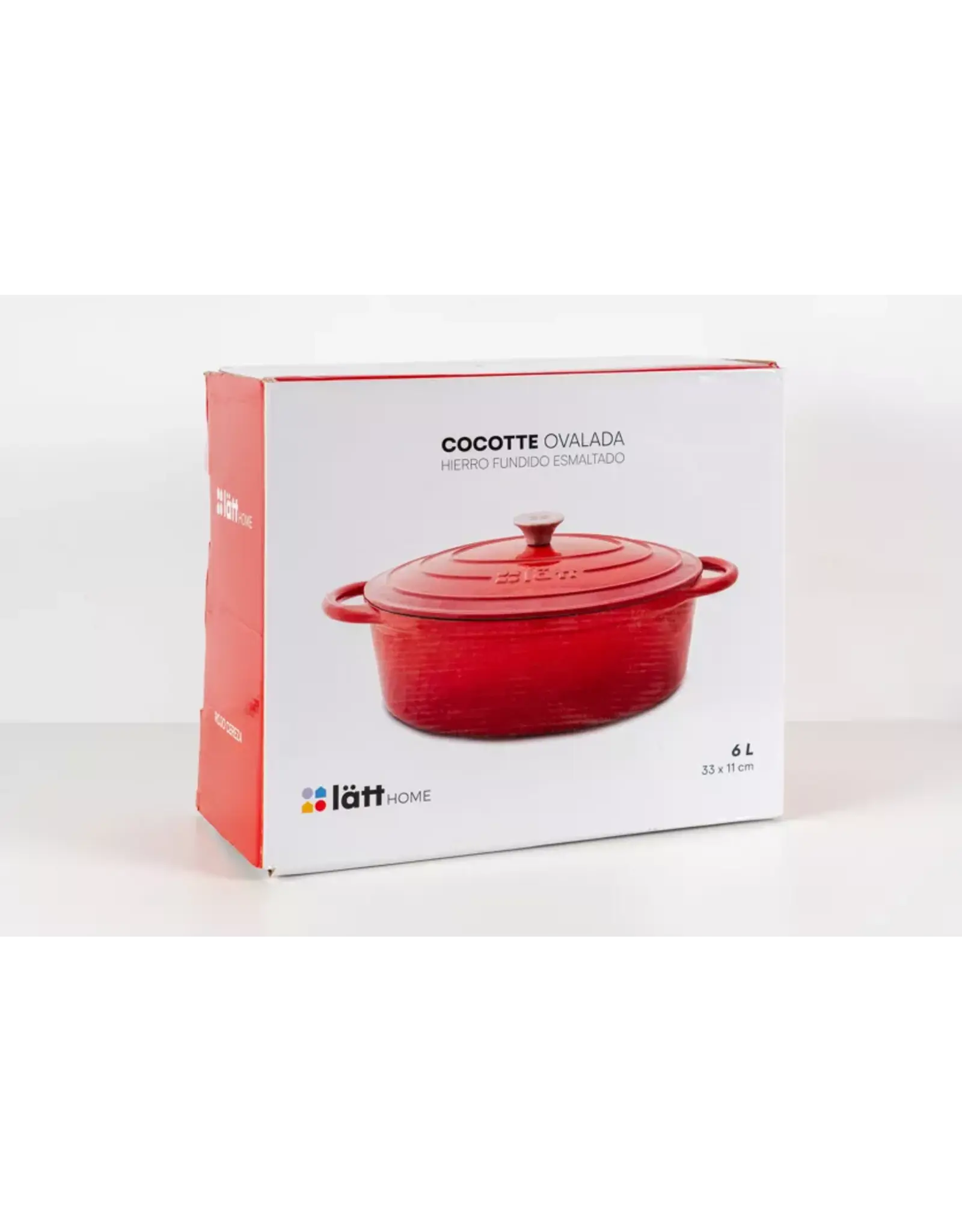 LÄTT COCOTTE OVAAL 33x11 CM - 6 L ROOD