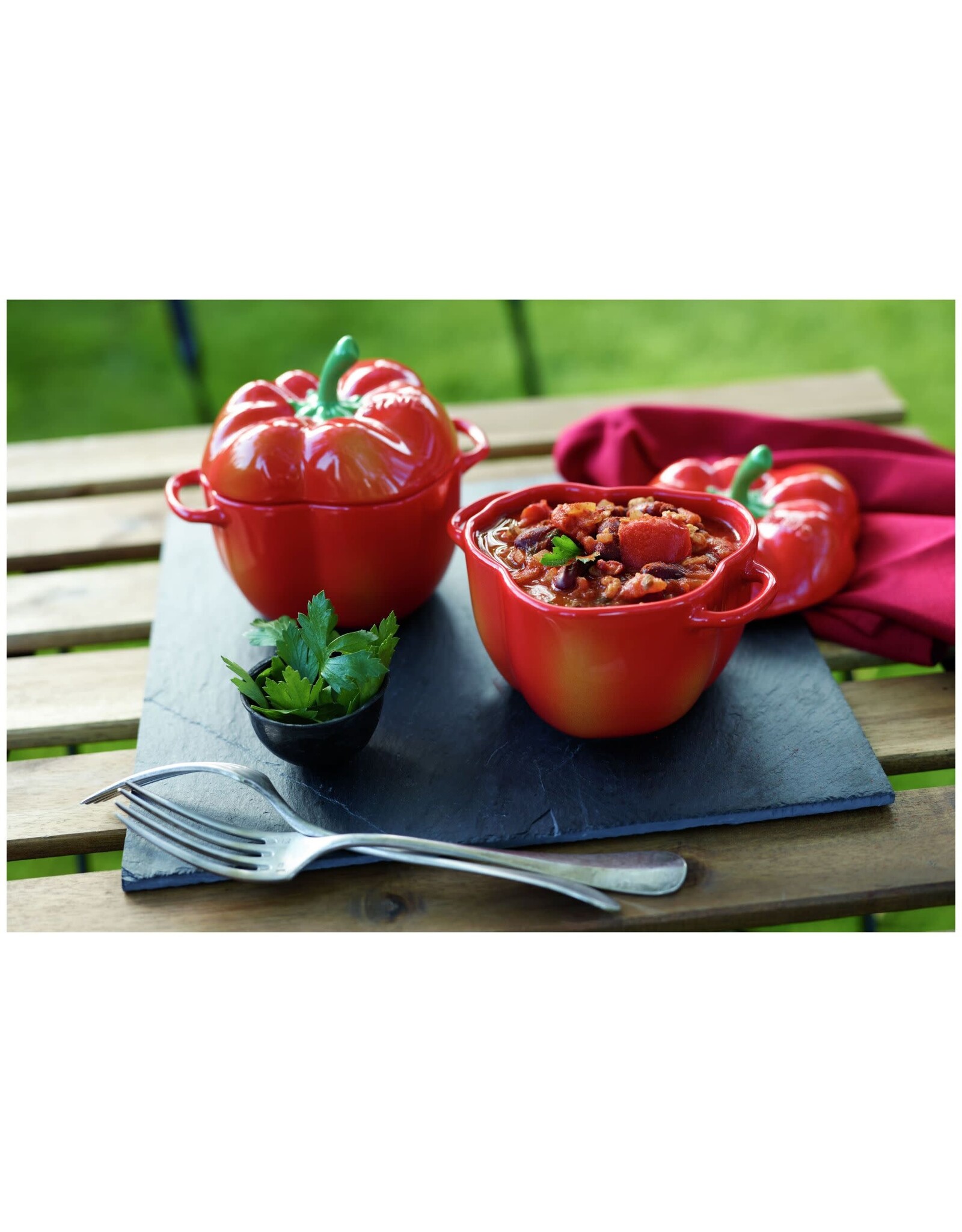 Staub COCOTTE  PAPRIKA  ORANJE-ROOD 11 CM / 450 ML