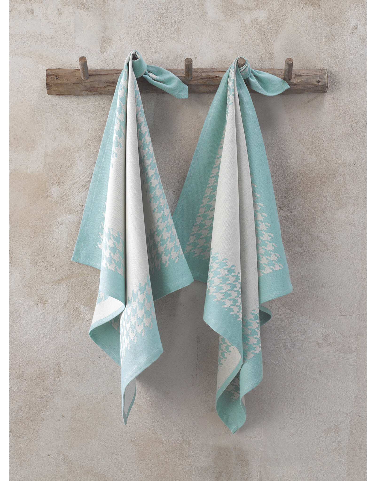 De Witte Lietear Theedoek 65x70 "Pied de poule"