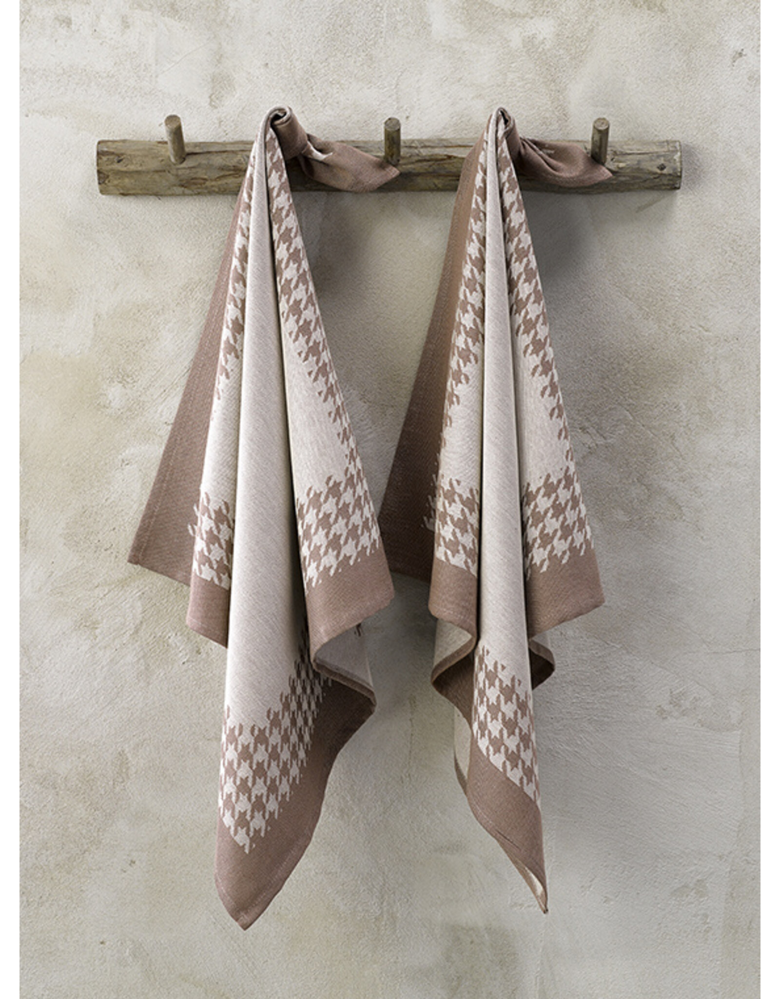 De Witte Lietear Theedoek 65x70 "Pied de poule"