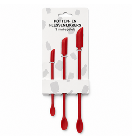 Set van 3 mini spatels, rood
