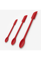 Set van 3 mini spatels potten- en flessenlikkers, rood