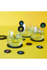 Balvi Glas onderzetters "Vinyl" 4 stuks