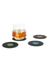 Balvi Glas onderzetters "Vinyl" 4 stuks