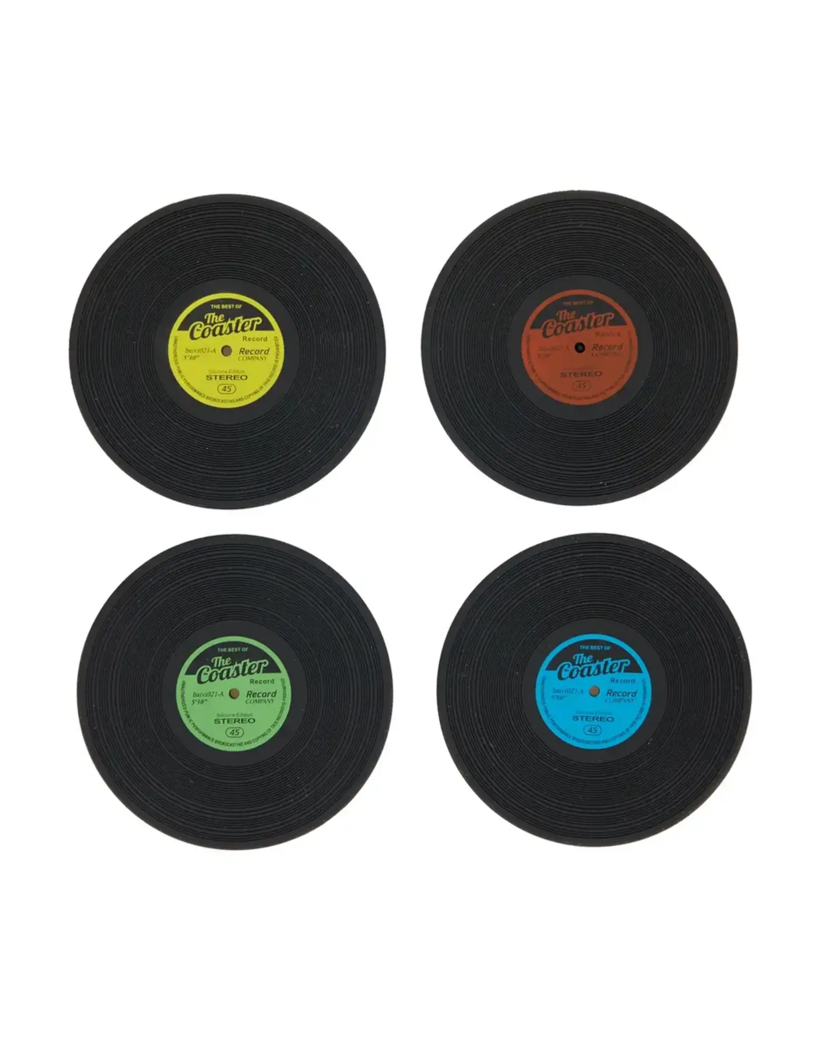 Balvi Glas onderzetters "Vinyl" 4 stuks