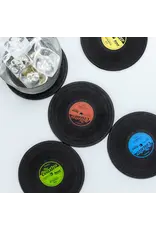 Balvi Glas onderzetters "Vinyl" 4 stuks
