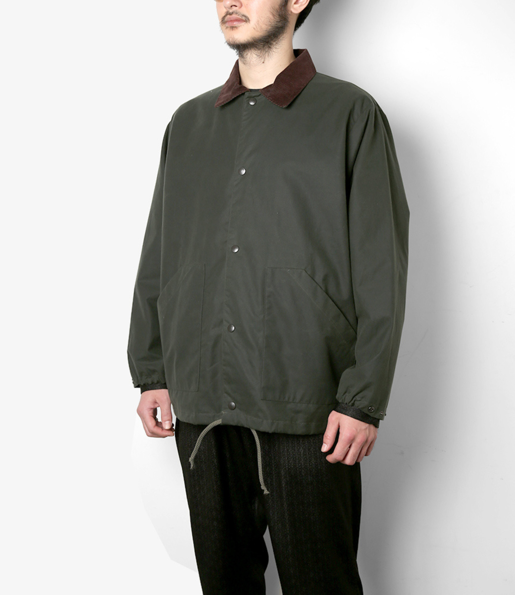 South2 West8 Waxed cotton coach jacket-
