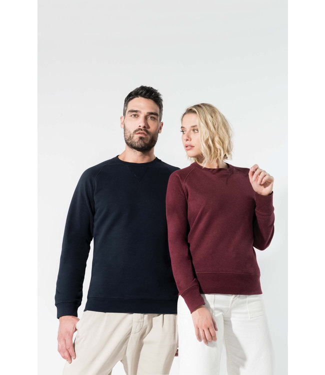 Kariban Sweater bio katoen  ronde hals raglan