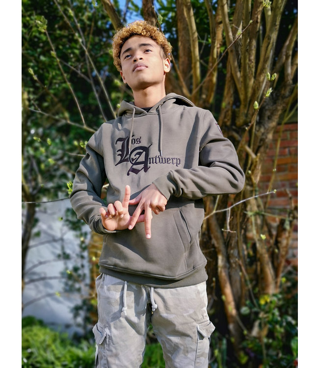 Antwerp Wear Heavy Hooded Sweater LA  Embroidery