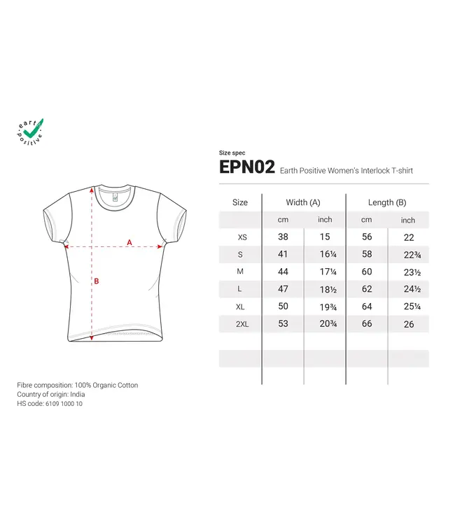 Earth Positive® EP02 ORGANIC Women’s Jersey T-Shirt