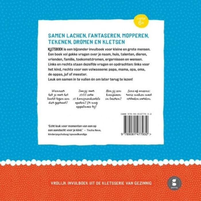 Gezinnig Kletsboek, altijd iets om over te praten!